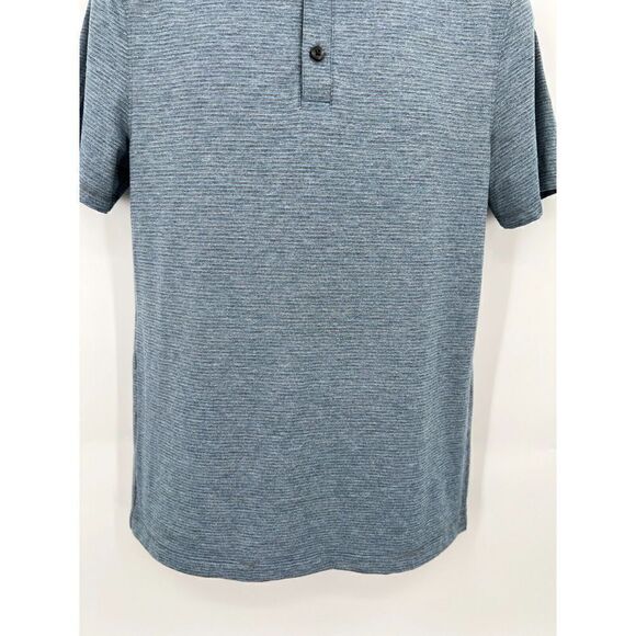 Lululemon Evolution Polo Men's Small Shade Stripe Indochine Blue Heathered Black - Picture 7 of 12